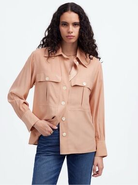 Madewell silk button down utility shirt